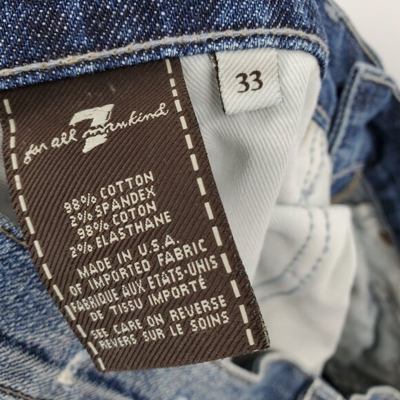 Seven For All Mankind Relaxed Button Fly Light Wash Jeans Size 33 - Picture 4 of 11